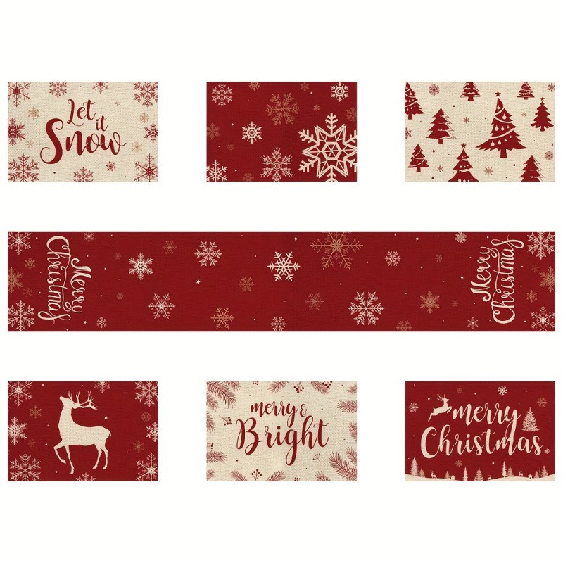 7-Piece Christmas Placemat and - đánh giá và giá Table Runner