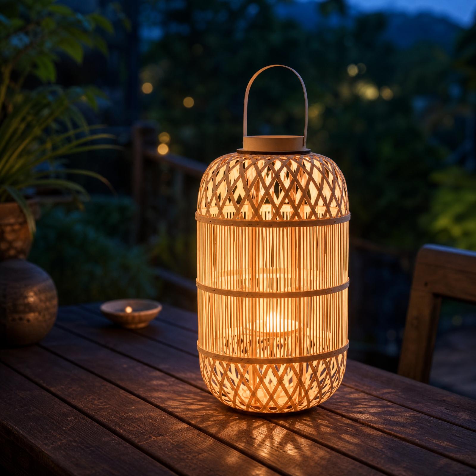 Decorative Bamboo Candle Lante - đánh giá và giá Candle Holder Decor