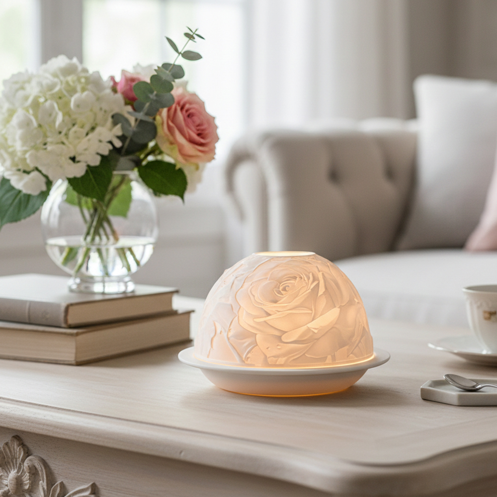 Elegant Rose Porcelain Candle  - đánh giá và giá Candle Holder Decor