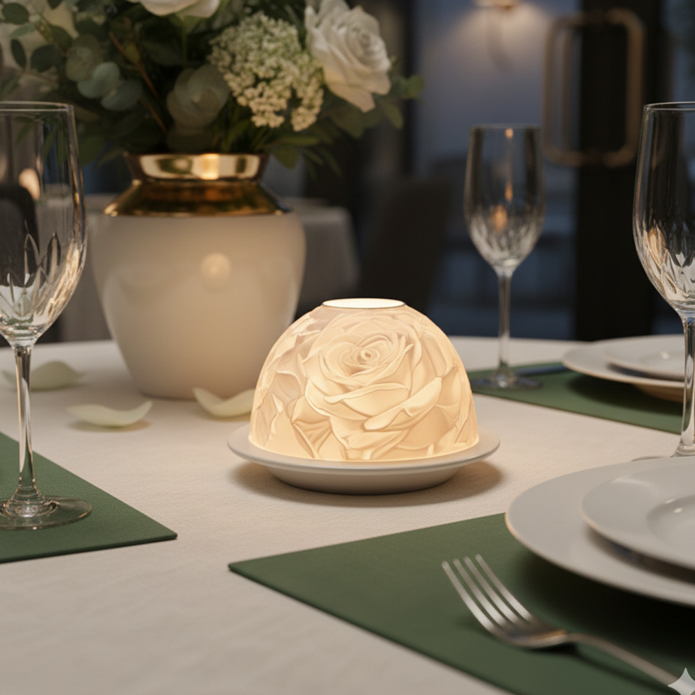 Elegant Rose Porcelain Candle  - đánh giá và giá Candle Holder Decor
