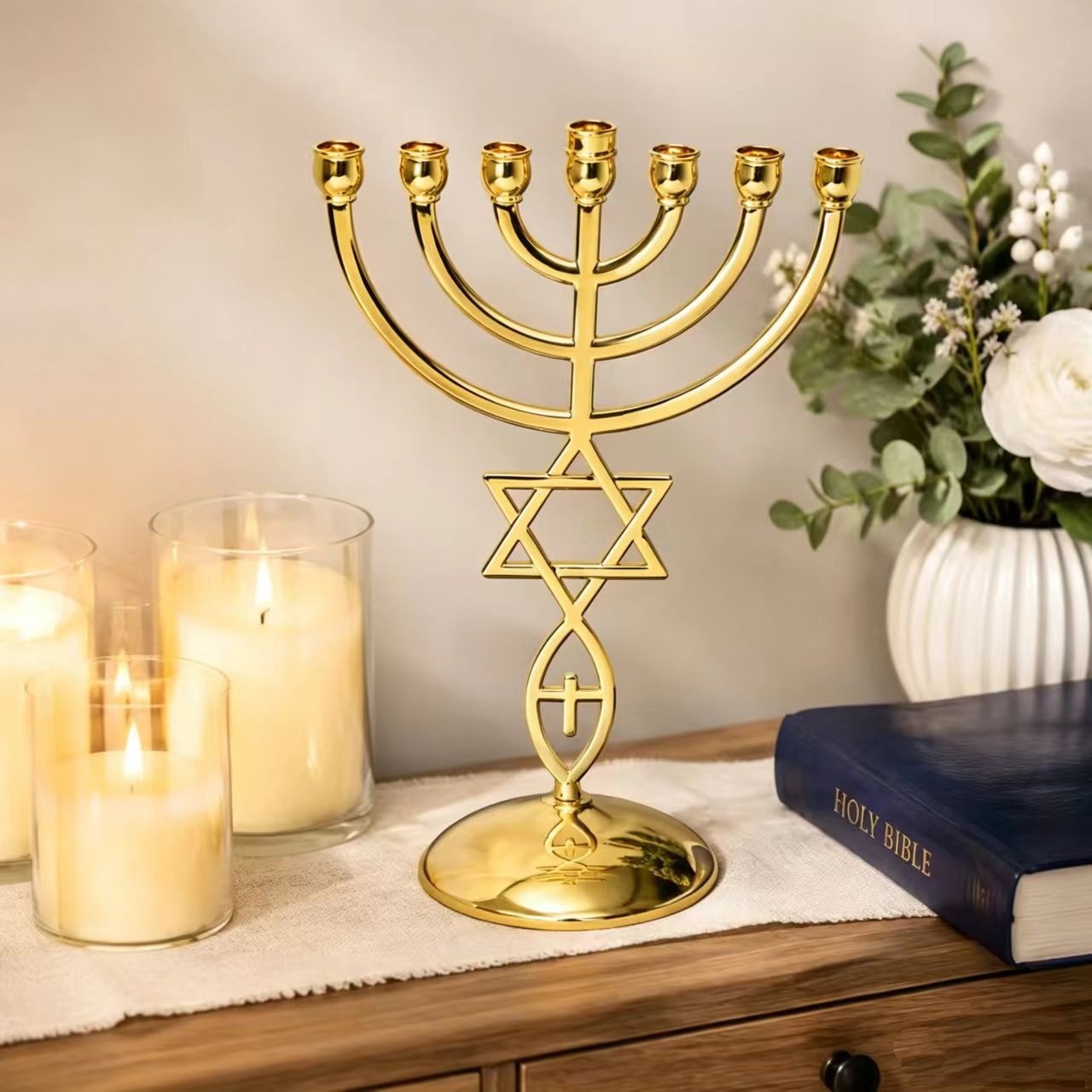 Hanukkah Seven-Headed Candle H - đánh giá và giá Candle Holder Decor