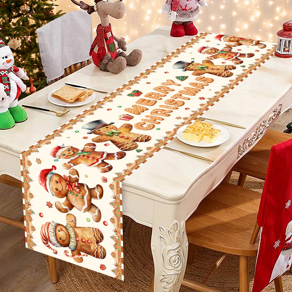 Christmas Santa Clause Polyest - đánh giá và giá Table Runner