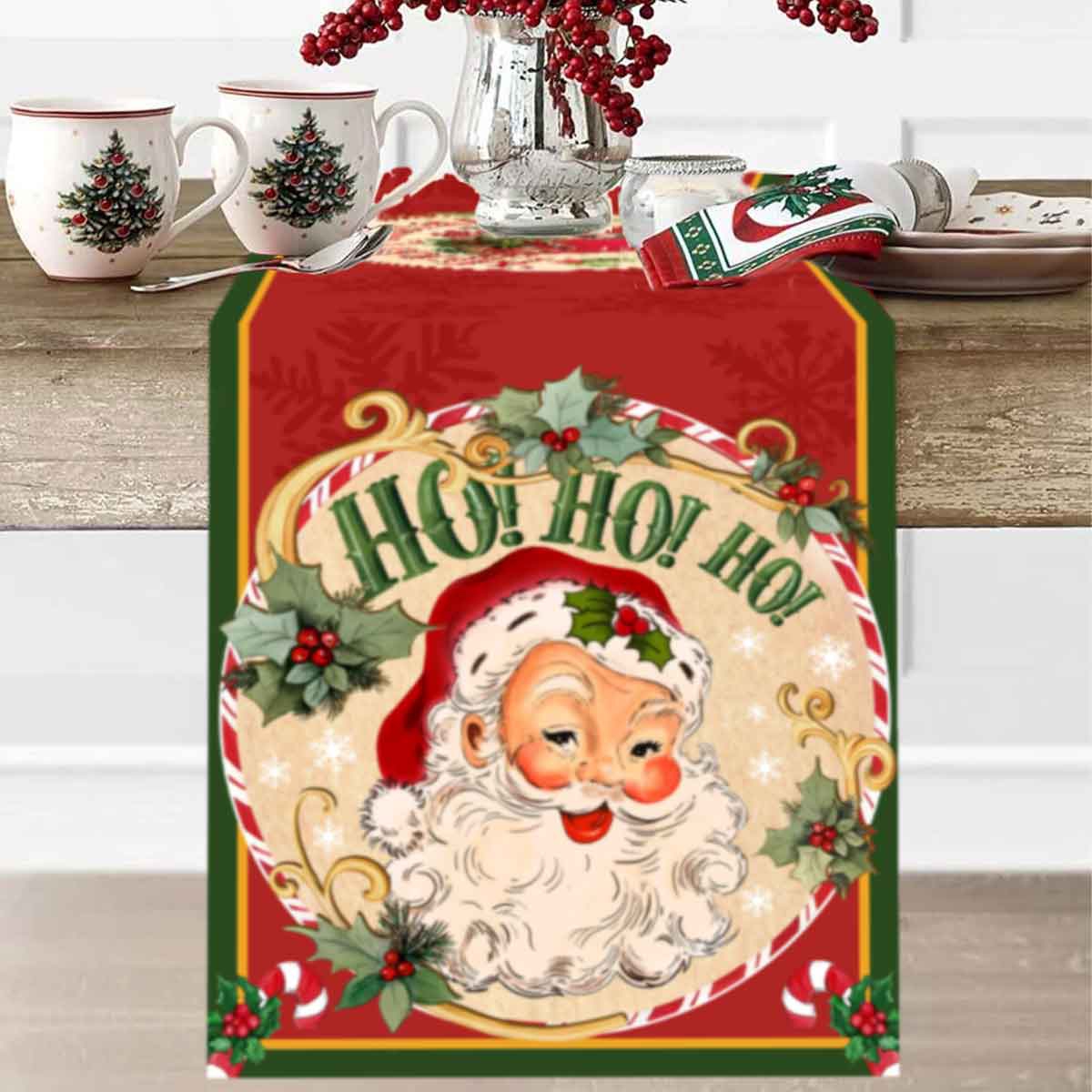 Christmas Santa Clause Polyest - đánh giá và giá Table Runner