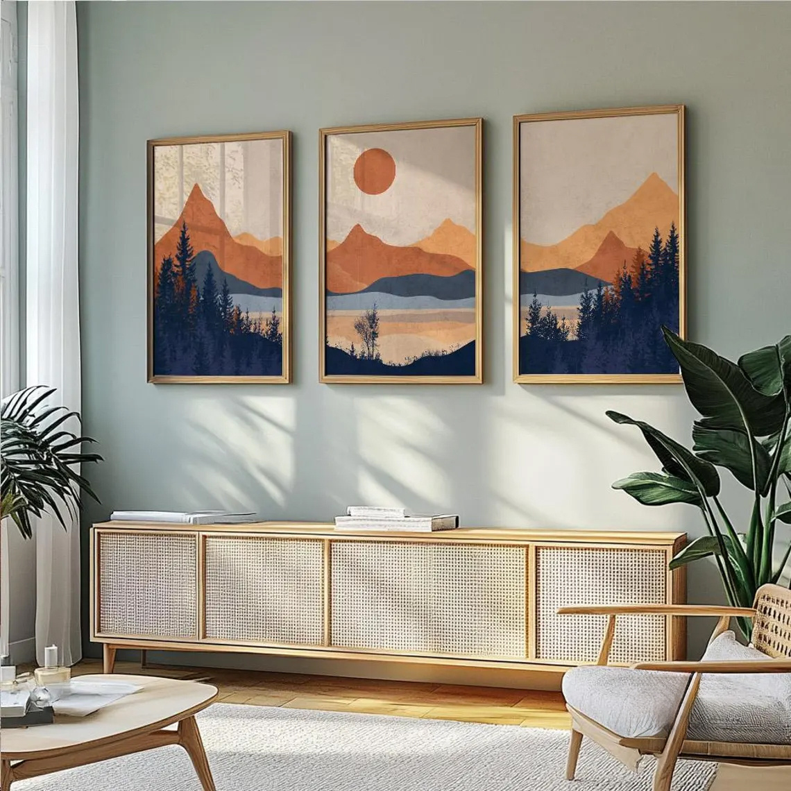 3pcs/Set frameless,Terracotta  - đánh giá và giá Abstract Canvas Set