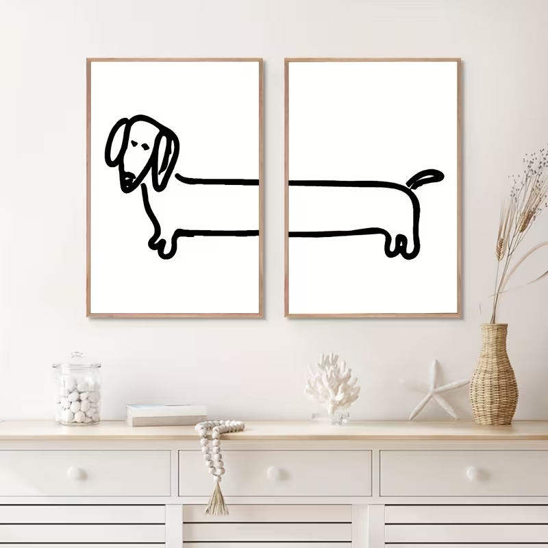 2PCS Modern Dachshund  Funny D - đánh giá và giá Interior Design Living Room