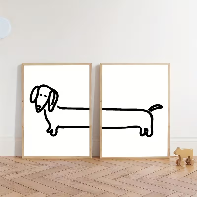 2PCS Modern Dachshund  Funny D - đánh giá và giá Interior Design Living Room