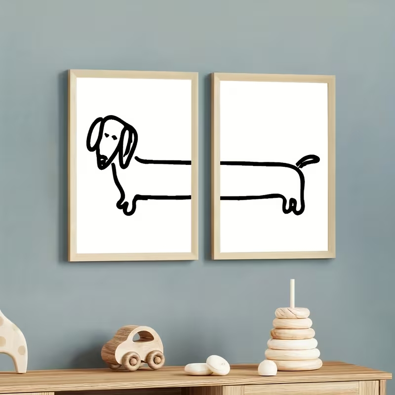 2PCS Modern Dachshund  Funny D - đánh giá và giá Interior Design Living Room