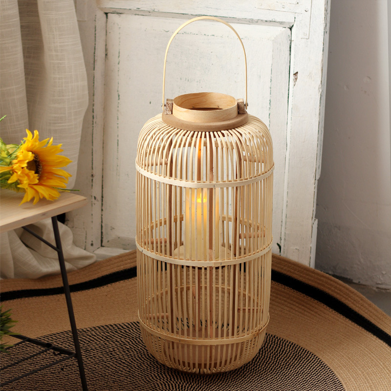 Handmade Bamboo Wind Lamp Floo - đánh giá và giá Candle Holder Decor