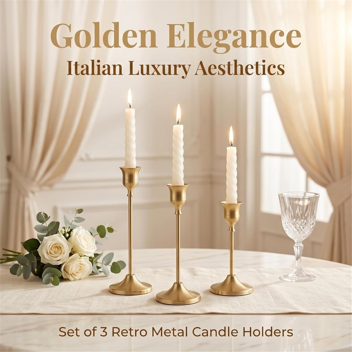 12 Pcs Gold Candlestick Holder - đánh giá và giá Candle Holder Decor