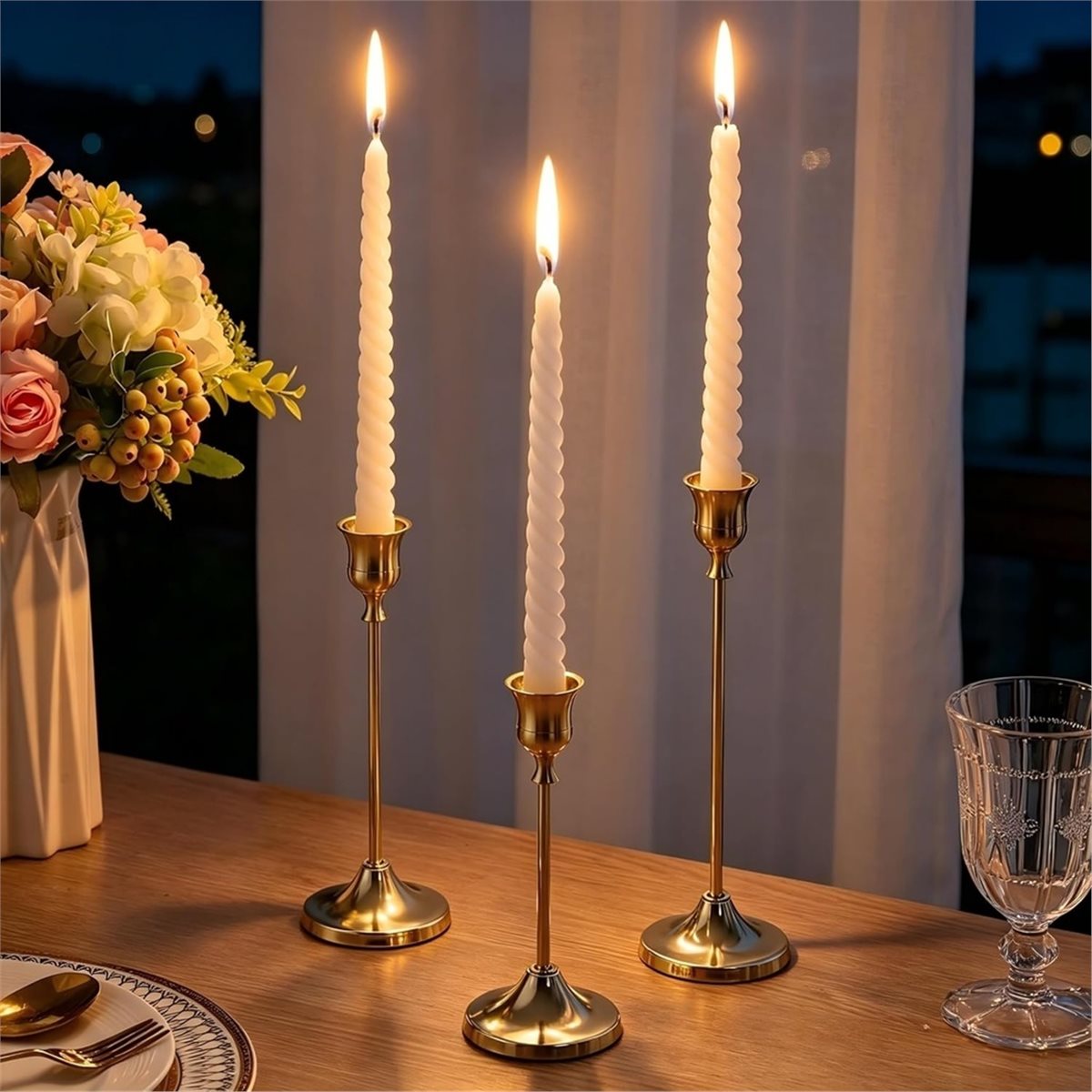 12 Pcs Gold Candlestick Holder - đánh giá và giá Candle Holder Decor