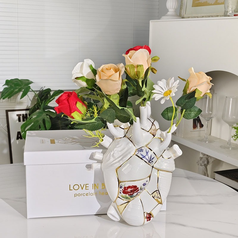 Heart vase Living room wine ca - đánh giá và giá Vase Decor