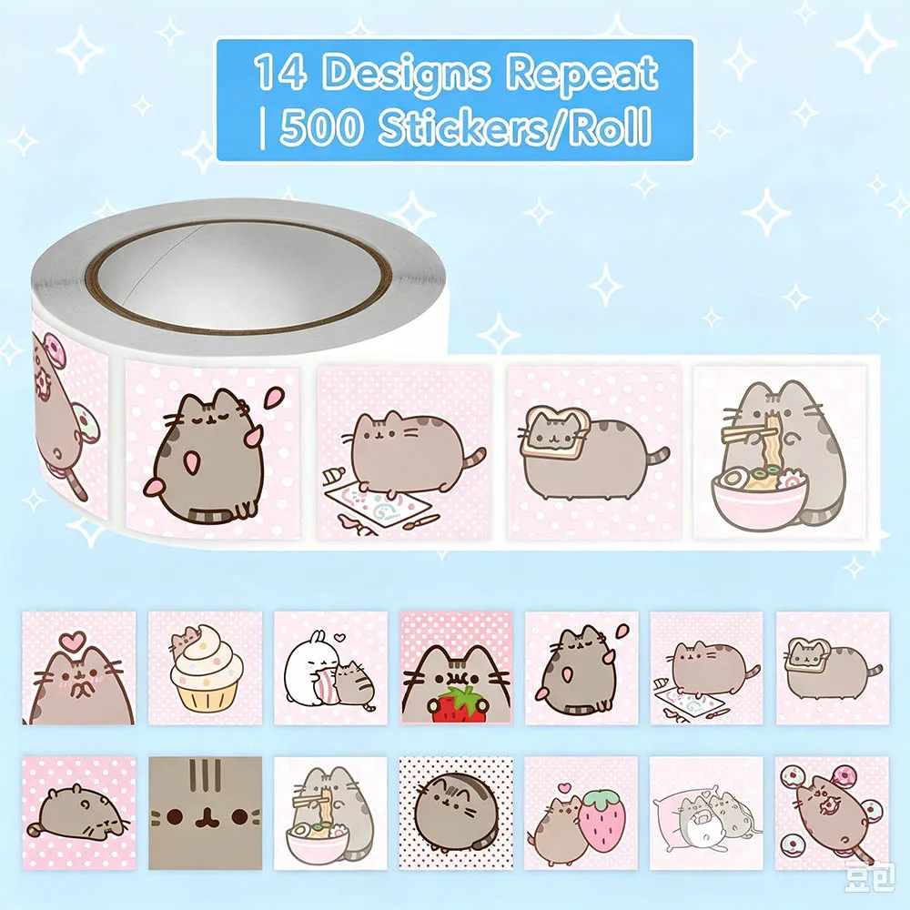 Hou 500pcs Pusheen Cartoon Cat - đánh giá và giá Wall Sticker
