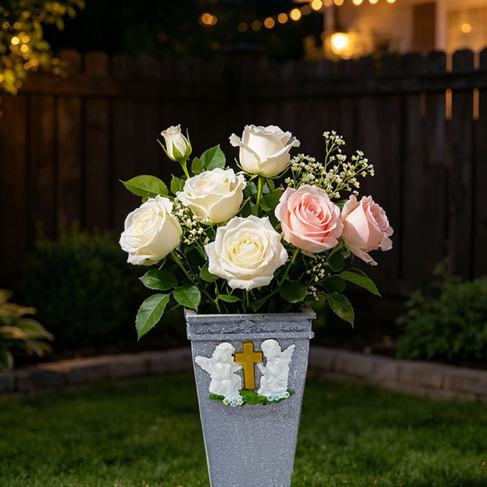 Resin Solar Cross Angel Grave  - đánh giá và giá Vase Decor