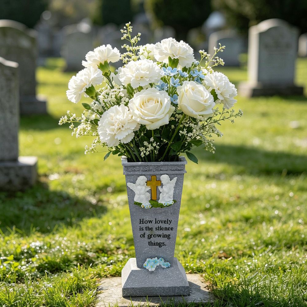 Resin Solar Cross Angel Grave  - đánh giá và giá Vase Decor