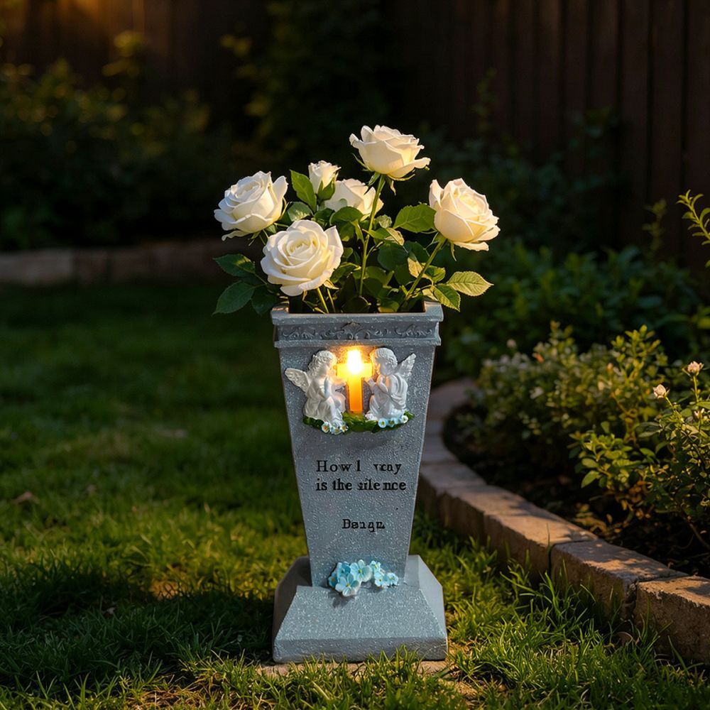 Resin Solar Cross Cemetery Vas - đánh giá và giá Vase Decor