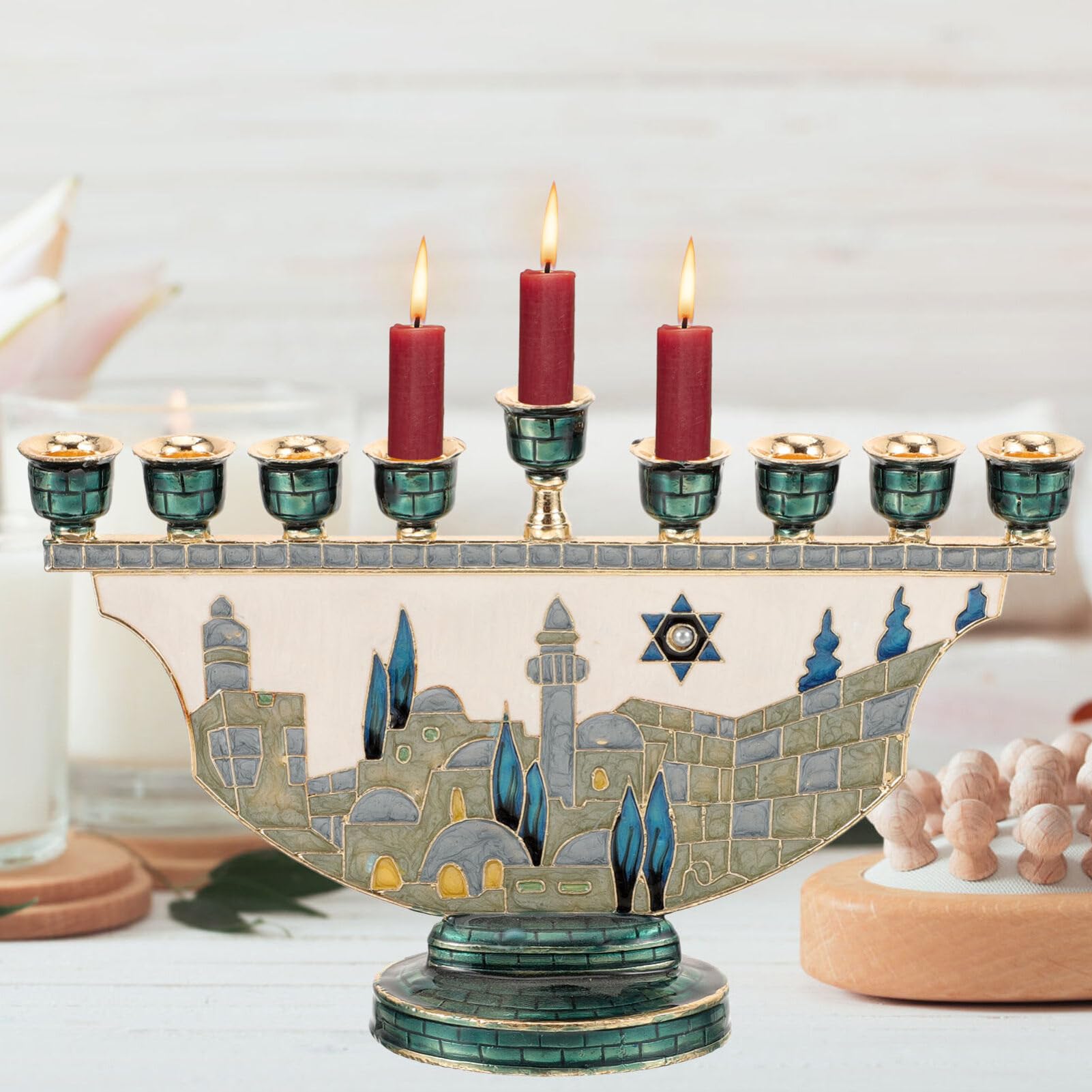 Jerusalem Menorah Hanukkah Can - đánh giá và giá Candle Holder Decor