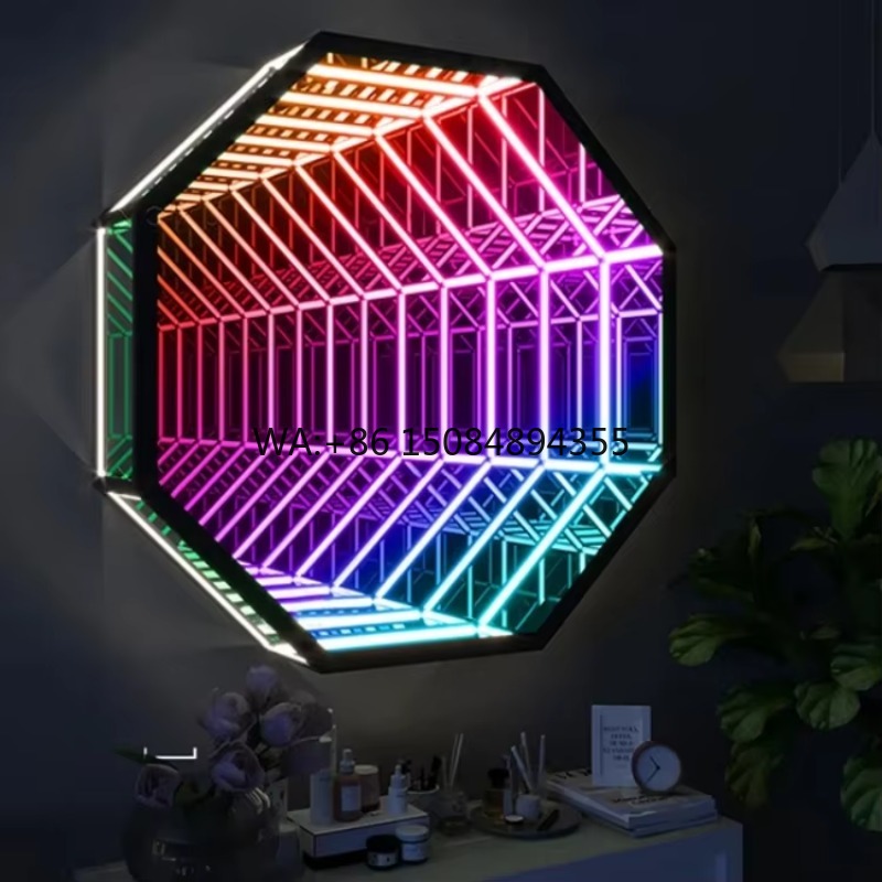Octagon 3D Infinity Mirror Lig - đánh giá và giá Decorative Mirror